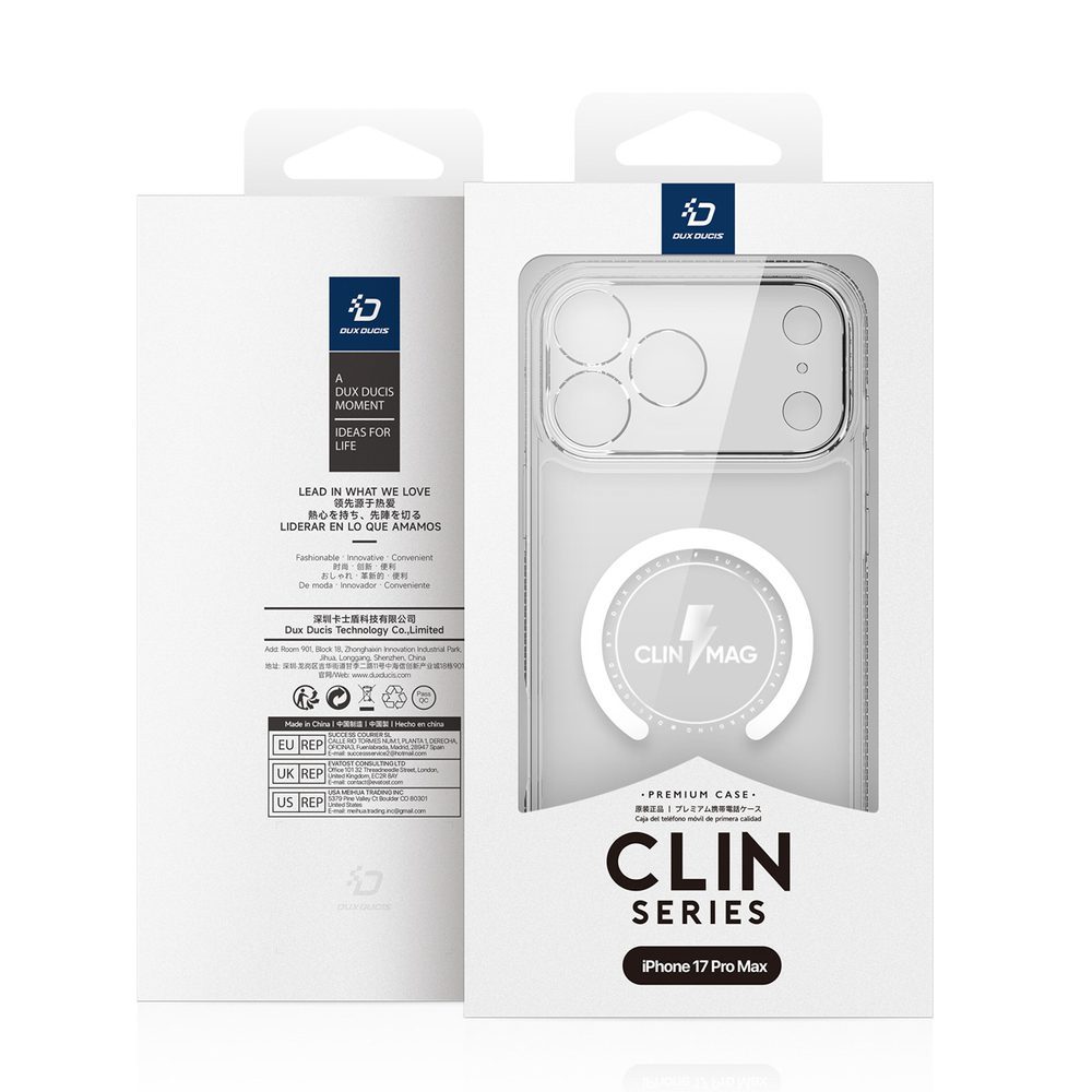 199193_2 Dux Ducis Clin Mag Case for iPhone 17 Pro Max Compatible with MagSafe - Transparenteng