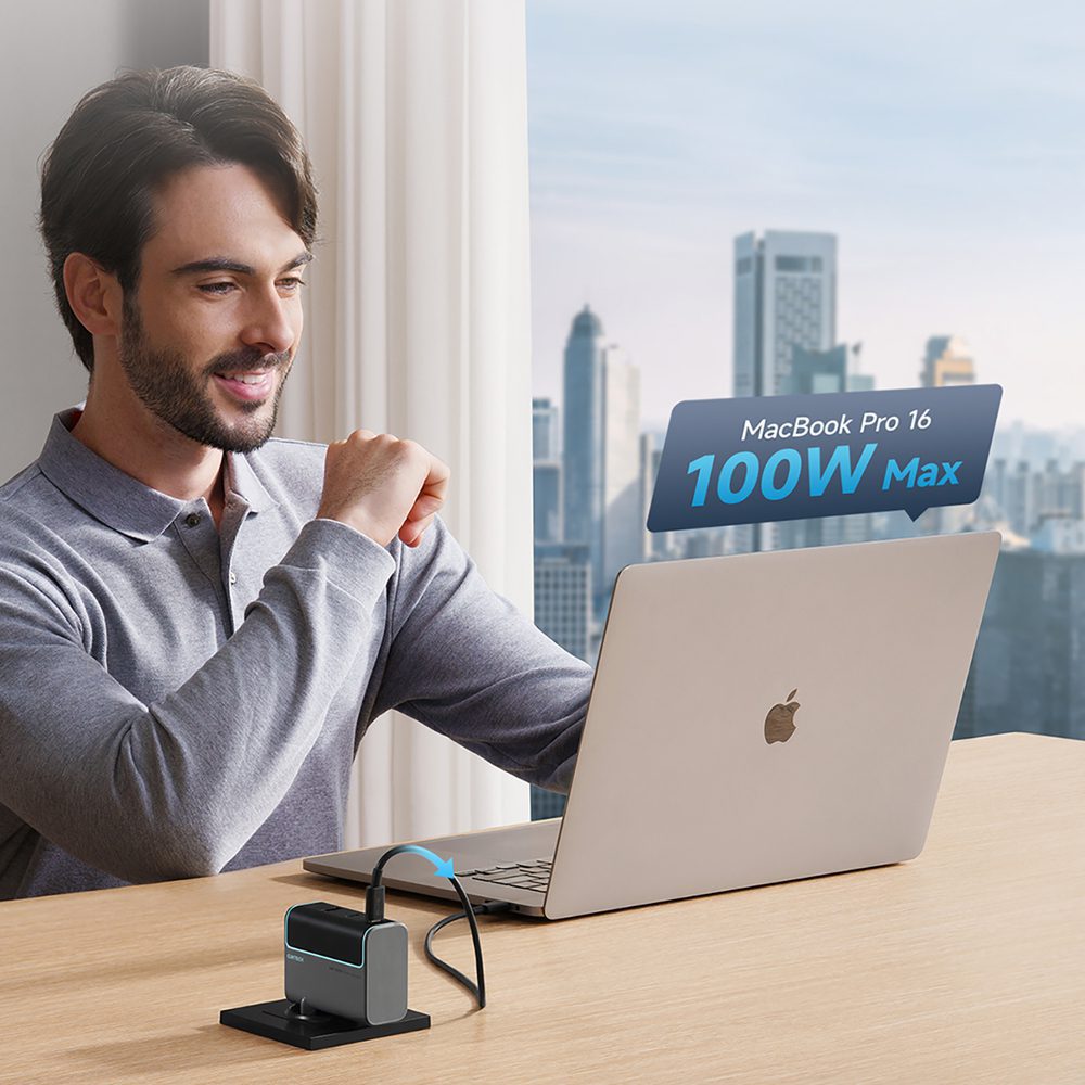 CUKTECH GaN Charger 100W 2C1A (with cable) -Grey Colorpol