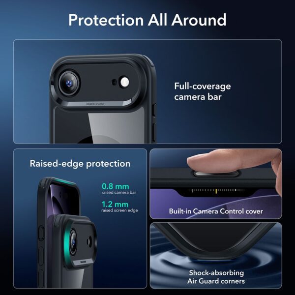 CREATOR: gd-jpeg v1.0 (using IJG JPEG v62), quality = 80 ESR Classic Hybrid MagSafe + Tempered Glass Set for iPhone 17 Air - Clear Blackeng