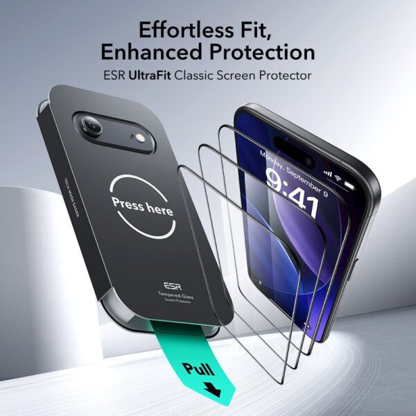 ESR UltraFit Tempered Glass 2-pack for iPhone 17 Air - transparenteng