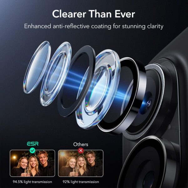 ESR Armorite Camera Cover for iPhone 16 / 16 Plus / 17 - Blackeng