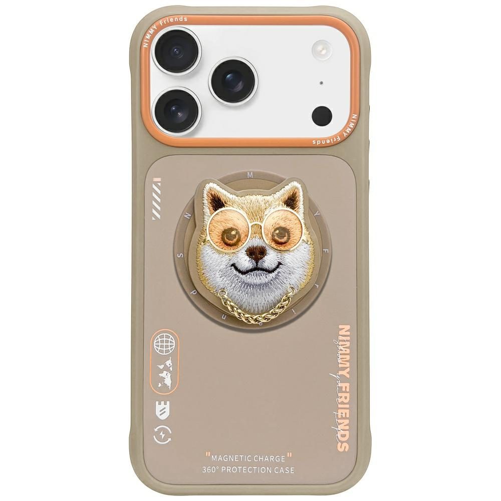 Nimmy Glasses Cool Dog MagSafe Case for iPhone 17 Pro - Beigeeng
