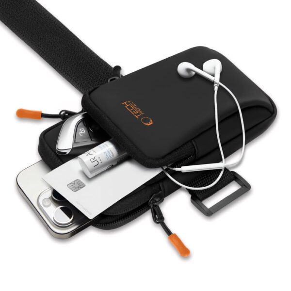 Tech-Protect M7 Universal Sport Armband Case - Black and Orangeeng