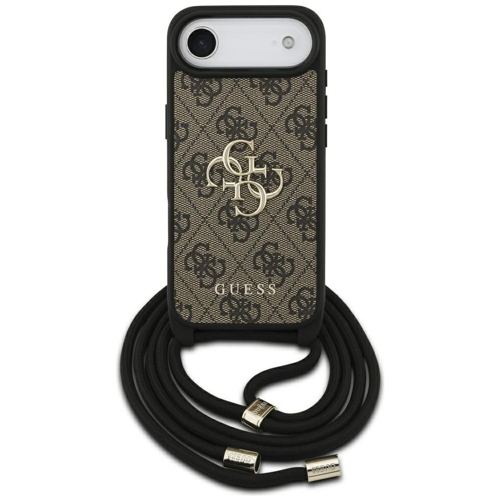 Guess 4G Big Logo Cord Stap Crossbody Case for iPhone 17 Air - Browneng
