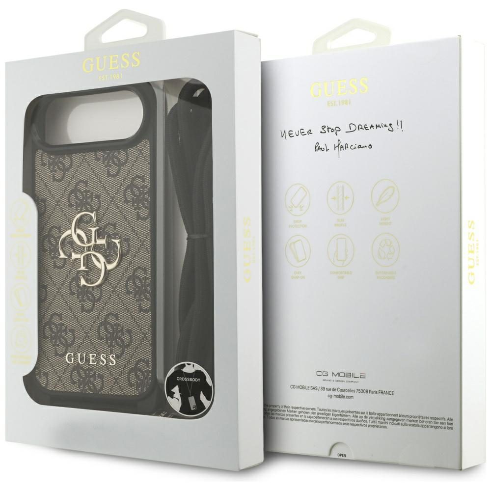 Guess 4G Big Logo Cord Stap Crossbody Case for iPhone 17 Air - Browneng