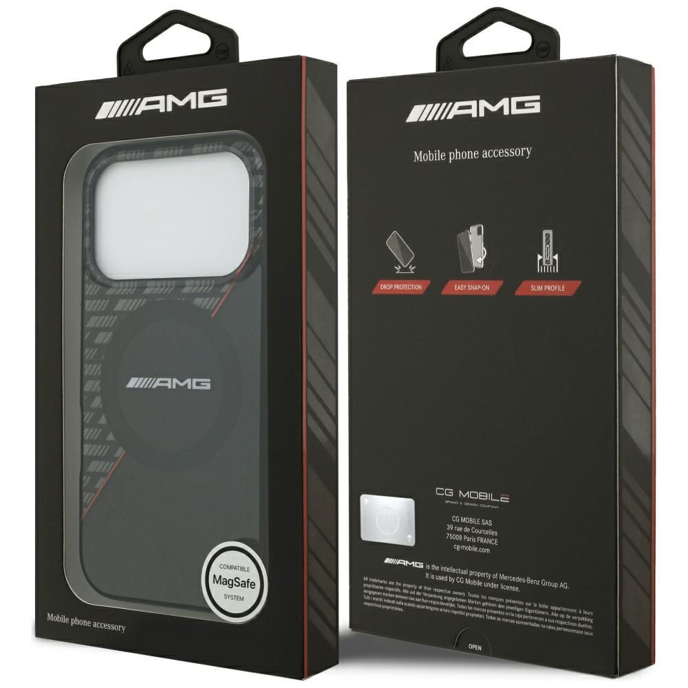 199722_8 AMG Double Layer Transparent Rhombs MagSafe Case for iPhone 17 Pro - Black and Redeng