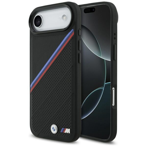 199726_1 BMW M Tricolor Metal Logo MagSafe Case for iPhone 17 Air - Blackeng