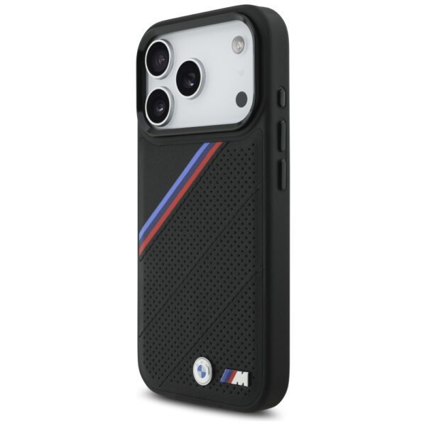BMW M Tricolor Metal Logo MagSafe Case for iPhone 17 Pro - Blackeng