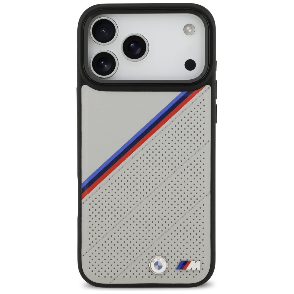 199731_3 BMW M Tricolor Metal Logo MagSafe Case for iPhone 17 Pro Max - Grayeng