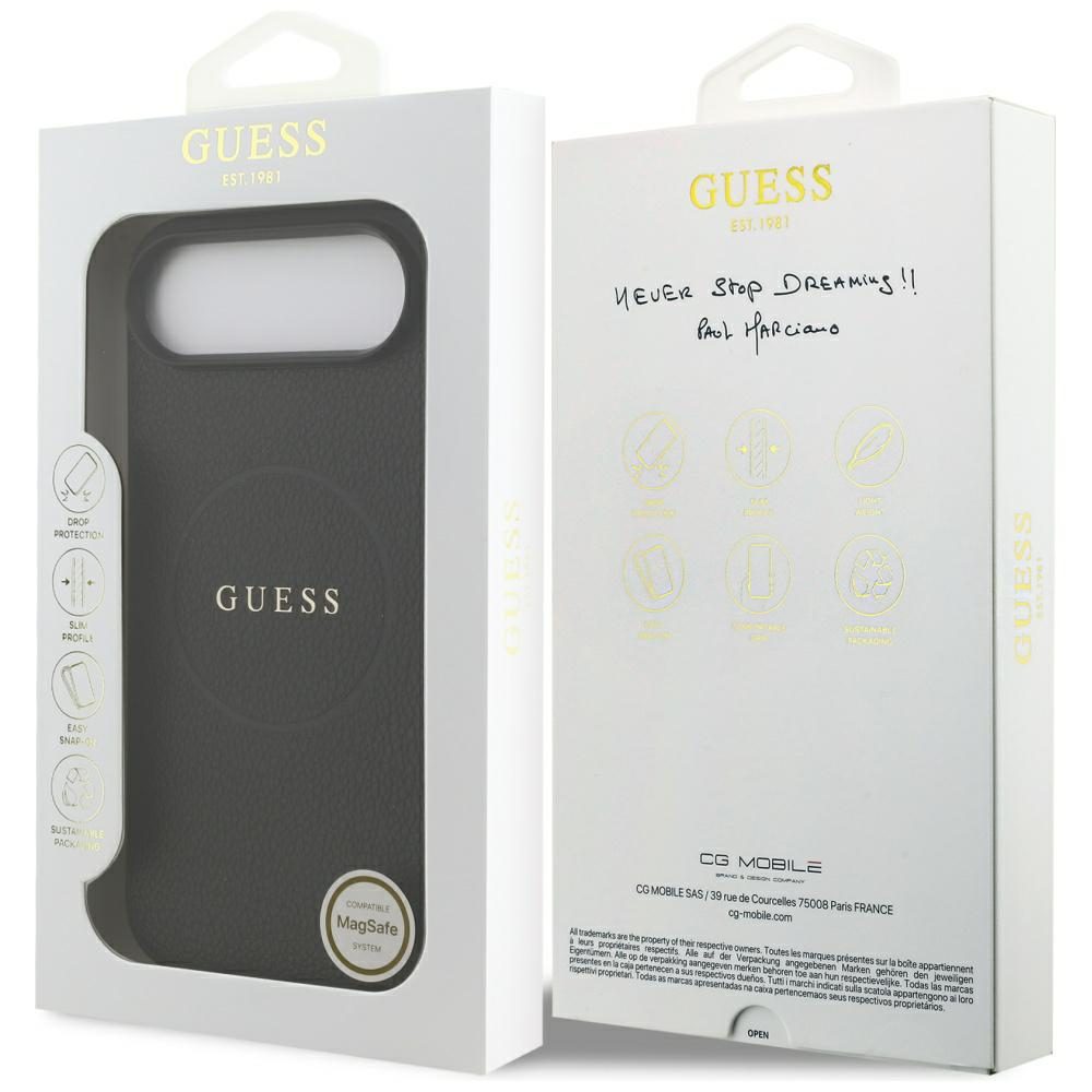 Guess Grained Ring MagSafe case for iPhone 17 Air - blackeng