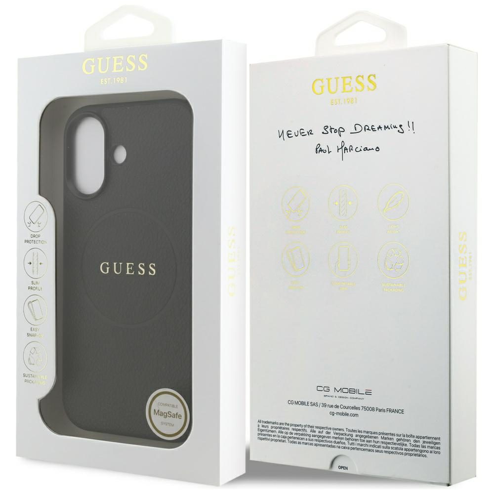 Guess Grained Ring MagSafe case for iPhone 17 - blackeng