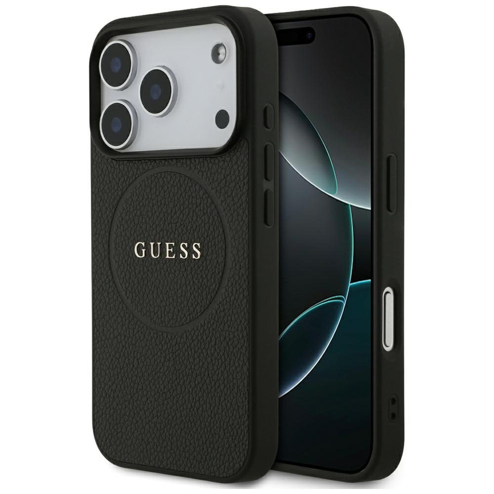 Guess Grained Ring MagSafe case for iPhone 17 Pro - blackeng