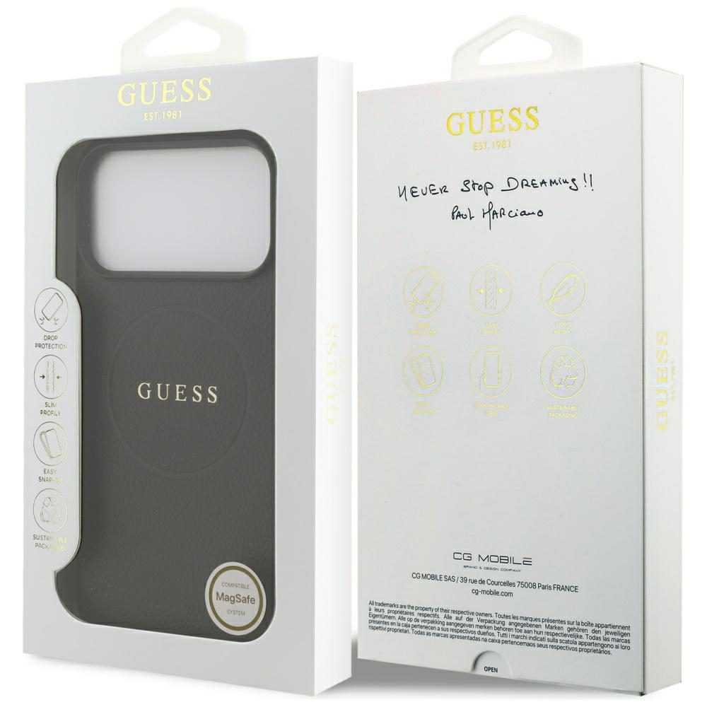 Guess Grained Ring MagSafe case for iPhone 17 Pro Max - blackeng