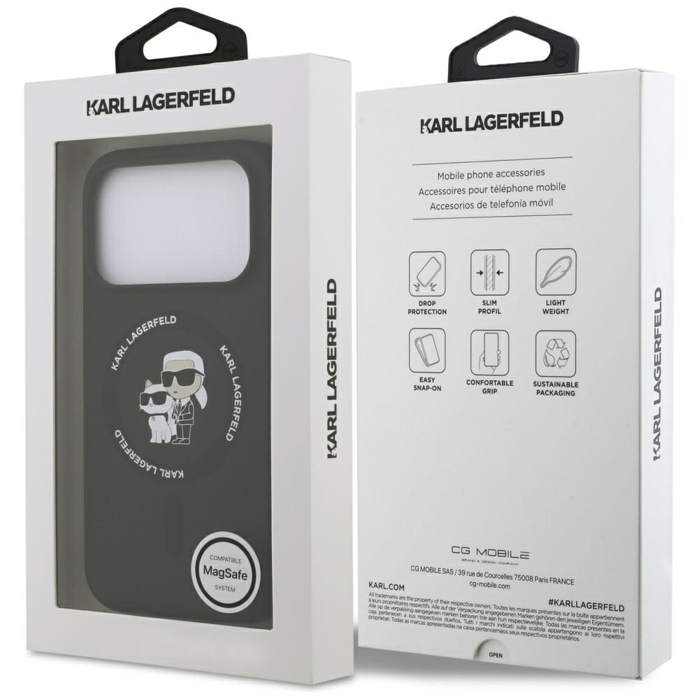 199789_8 Karl Lagerfeld Silicone Karl&Choupette Ring MagSafe Case for iPhone 17 Pro Max - Blackeng