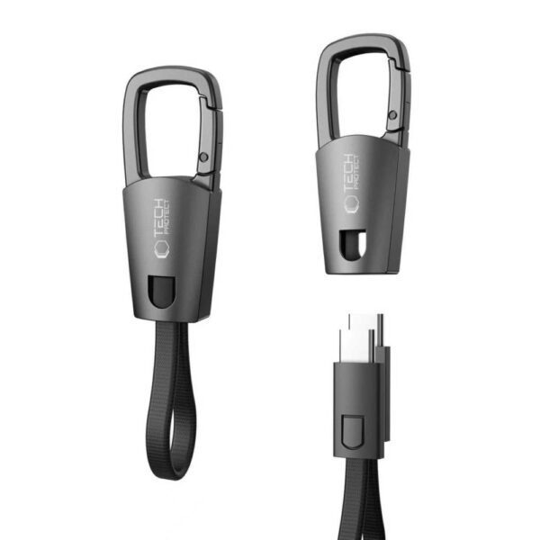 CREATOR: gd-jpeg v1.0 (using IJG JPEG v62), quality = 80 Tech-Protect Ultraboost DNA Cable with Keychain USB-C PD 60W / 3A - Grayeng