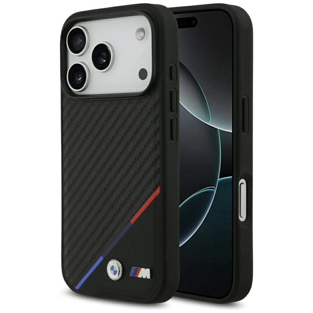 BMW M Carbon Tricolor Line MagSafe Case for iPhone 17 Pro - Blackeng