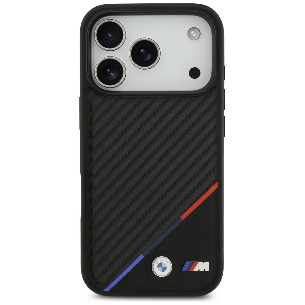 BMW M Carbon Tricolor Line MagSafe Case for iPhone 17 Pro - Blackeng