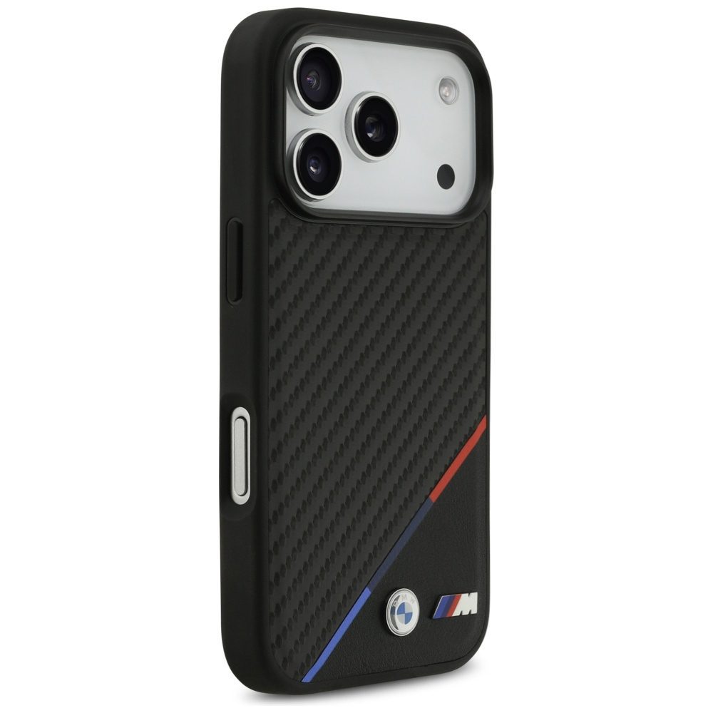 BMW M Carbon Tricolor Line MagSafe Case for iPhone 17 Pro - Blackeng