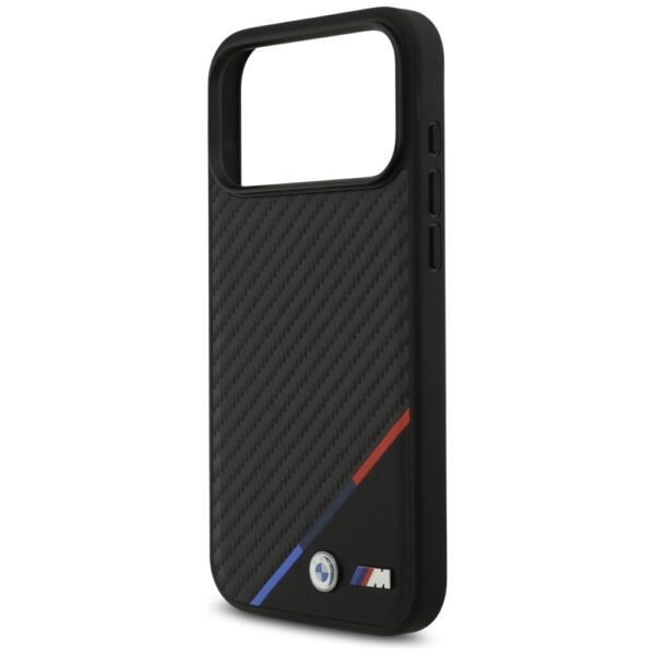 BMW M Carbon Tricolor Line MagSafe Case for iPhone 17 Pro Max - Blackeng