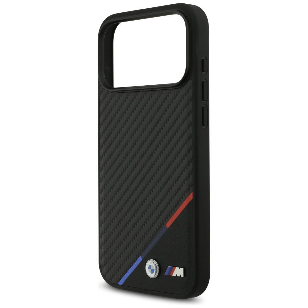 BMW M Carbon Tricolor Line MagSafe Case for iPhone 17 Pro Max - Blackeng