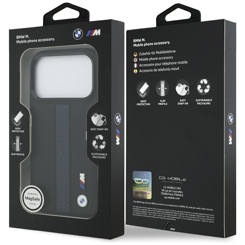 BMW M Perforated Stripe Logo MagSafe Case for iPhone 17 Pro - Blueeng