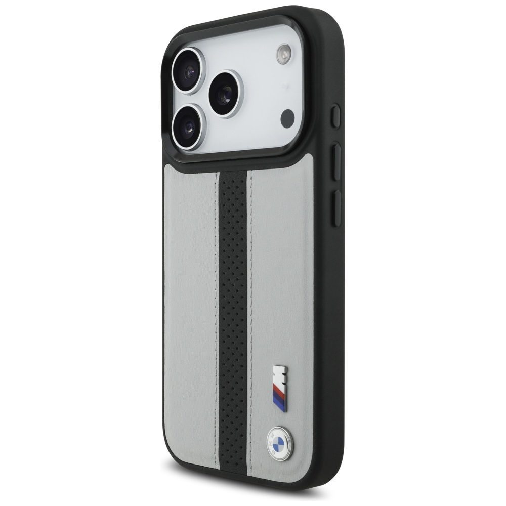 199872_2 BMW M Perforated Stripe Logo MagSafe Case for iPhone 17 Pro - Grayeng