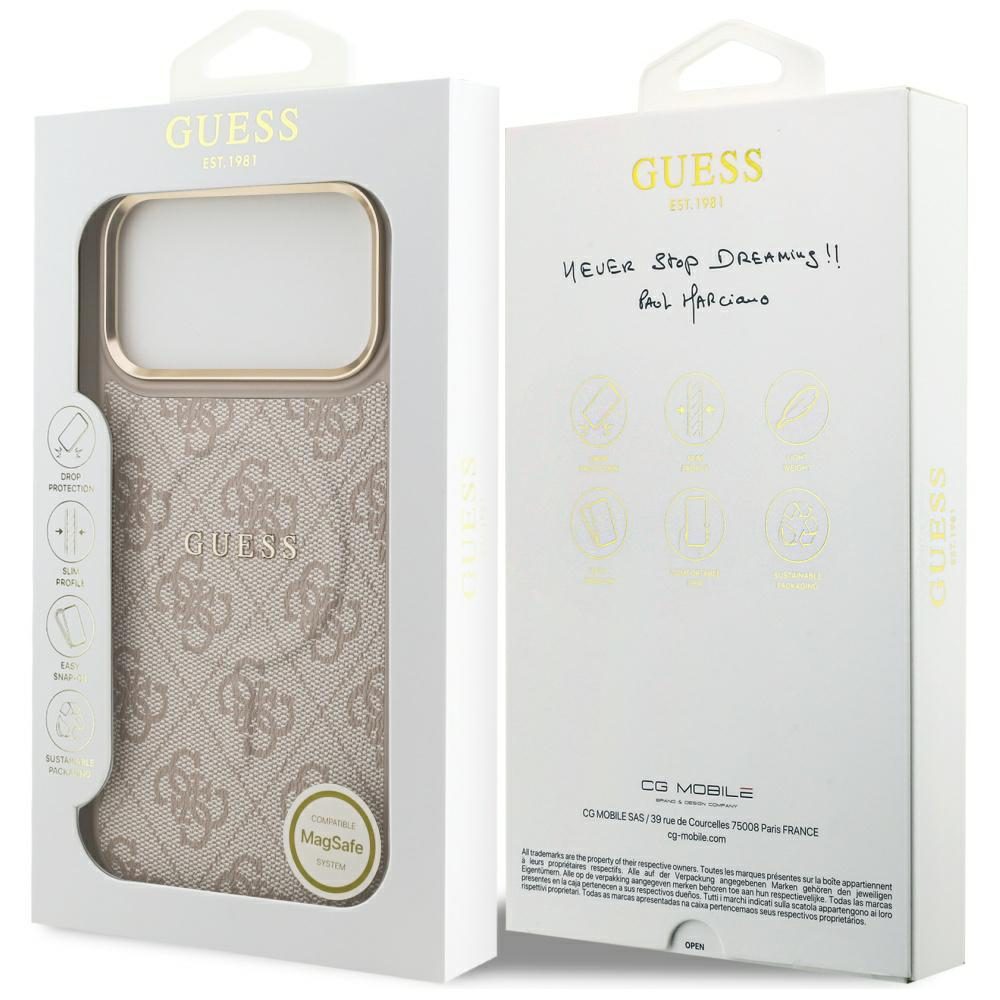 Guess 4G PU Classic Logo MagSafe Case for iPhone 17 Pro Max - Pinkeng