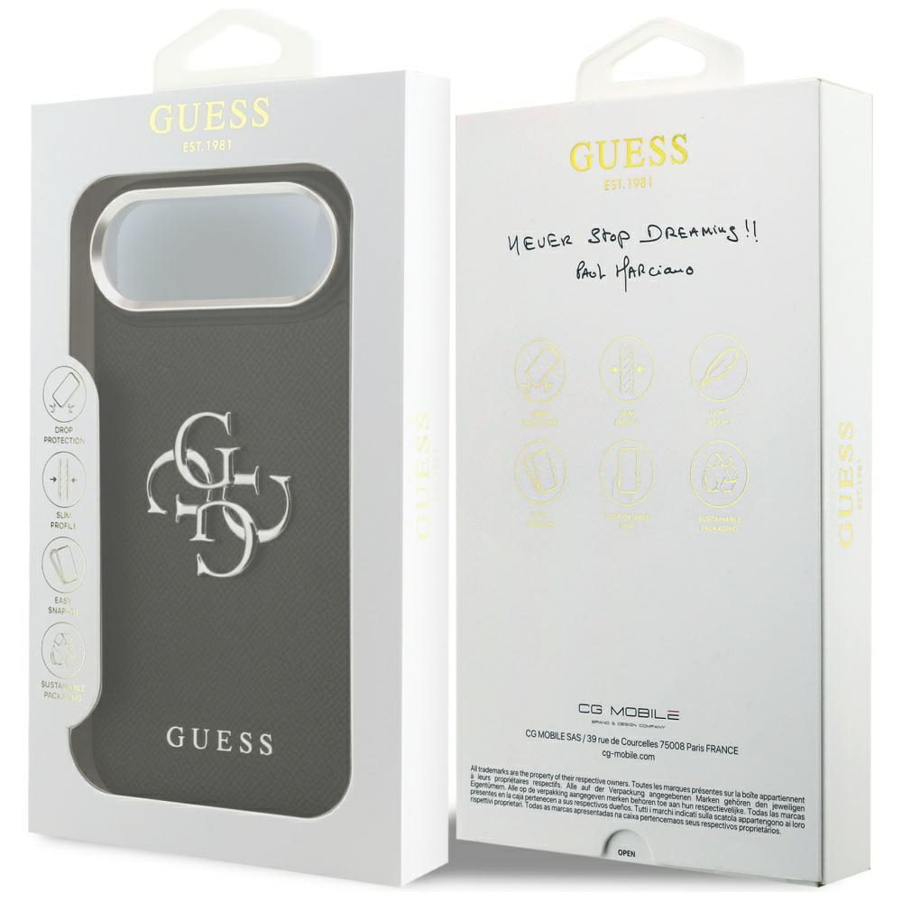 Guess Grained Big 4G Classic Logo case for iPhone 17 Air - blackeng
