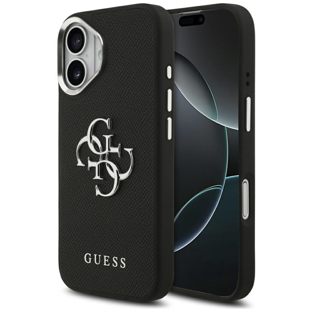 Guess Grained Big 4G Classic Logo case for iPhone 17 - blackeng