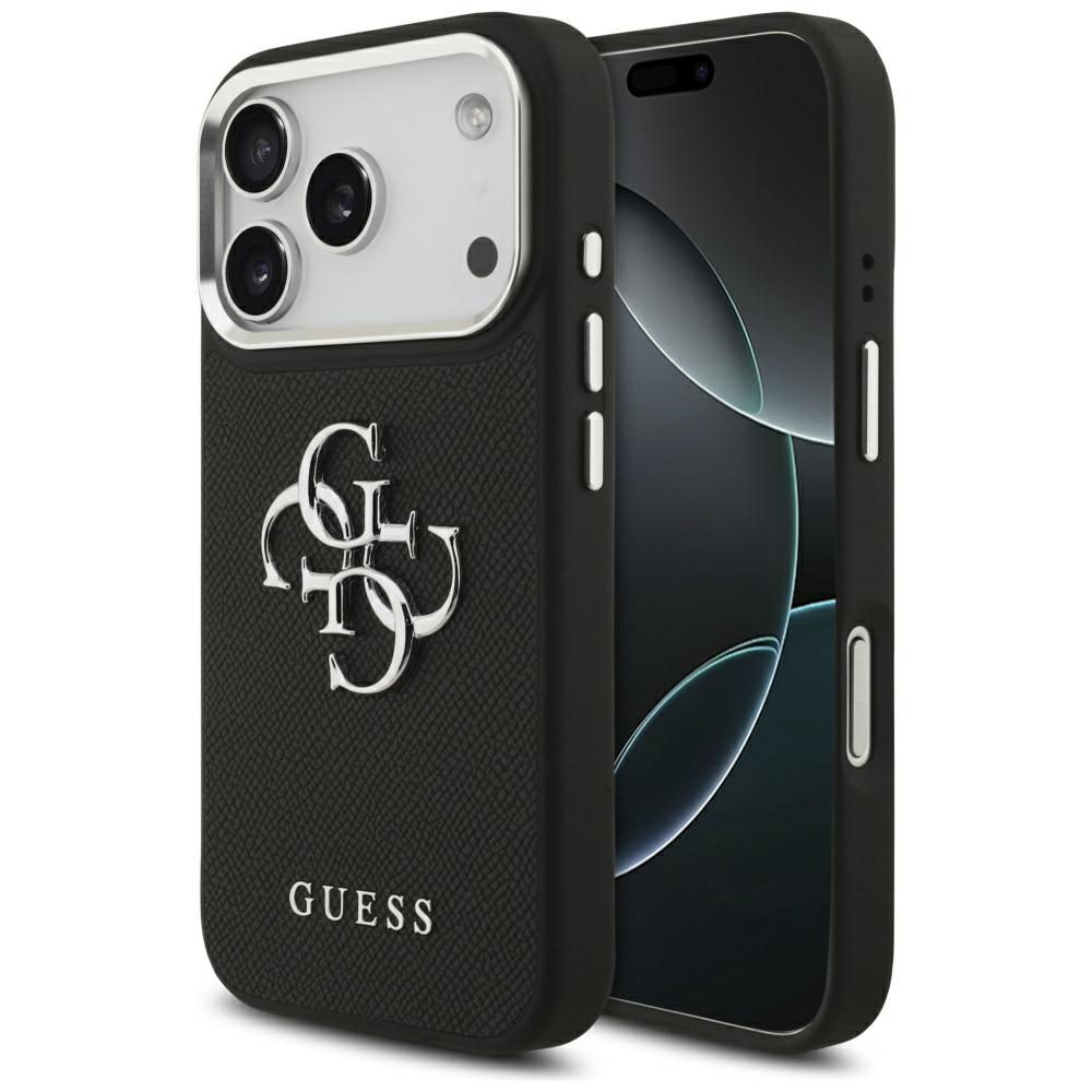 Guess Grained Big 4G Classic Logo case for iPhone 17 Pro - blackeng