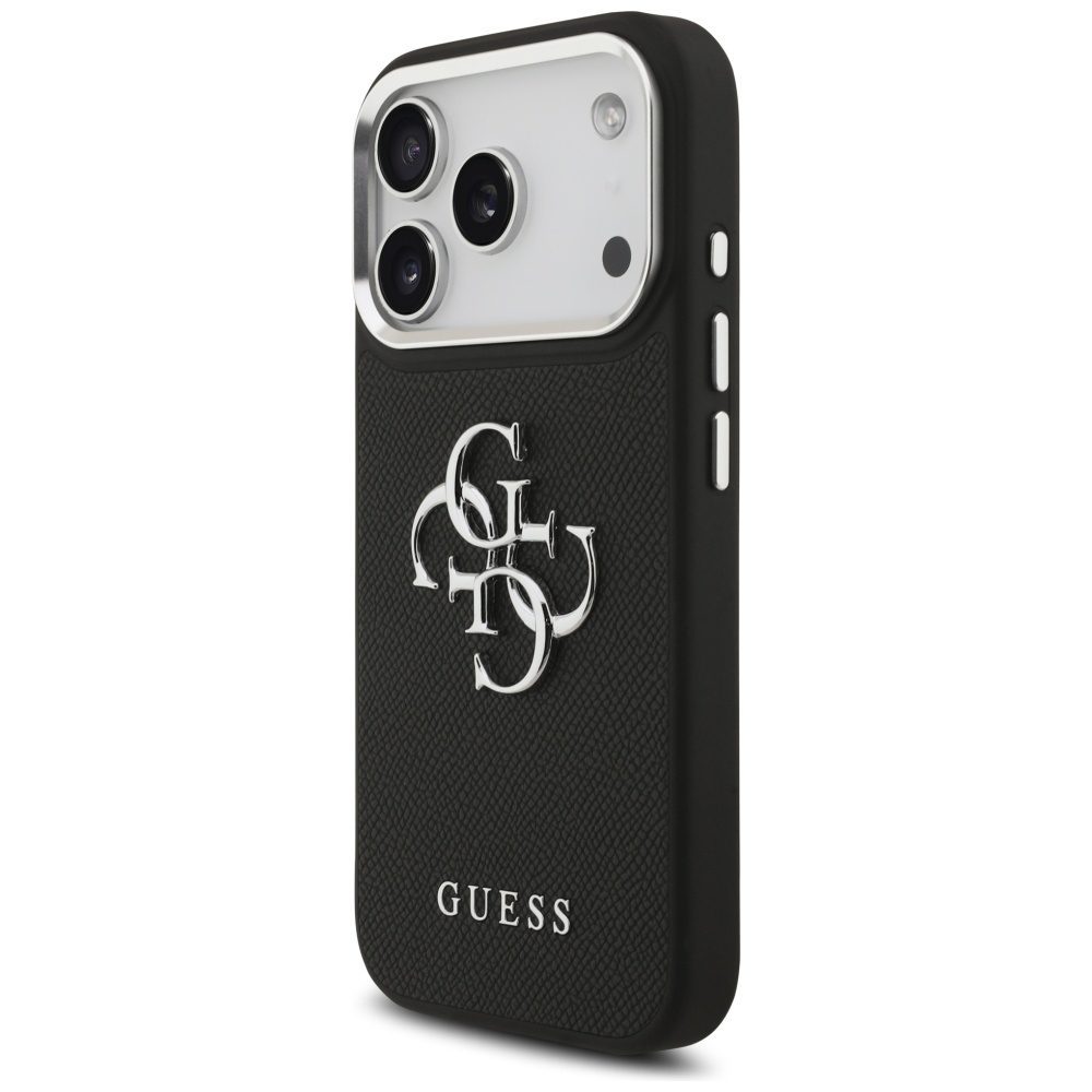 Guess Grained Big 4G Classic Logo case for iPhone 17 Pro - blackeng
