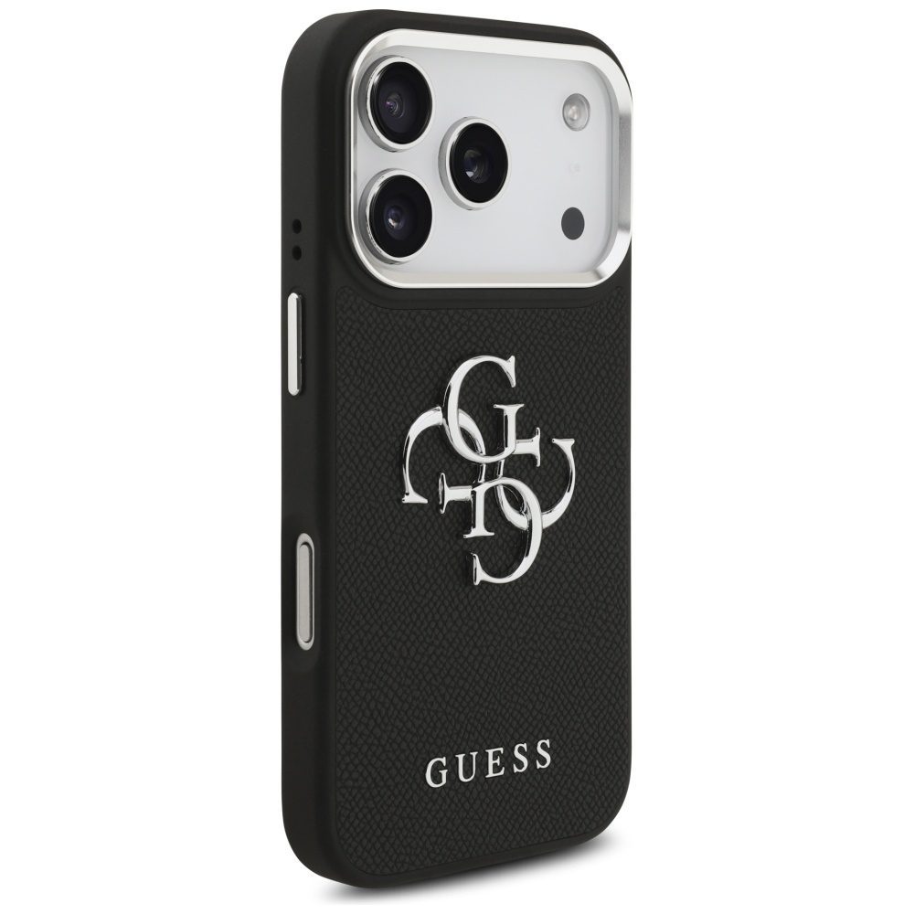 Guess Grained Big 4G Classic Logo case for iPhone 17 Pro - blackeng