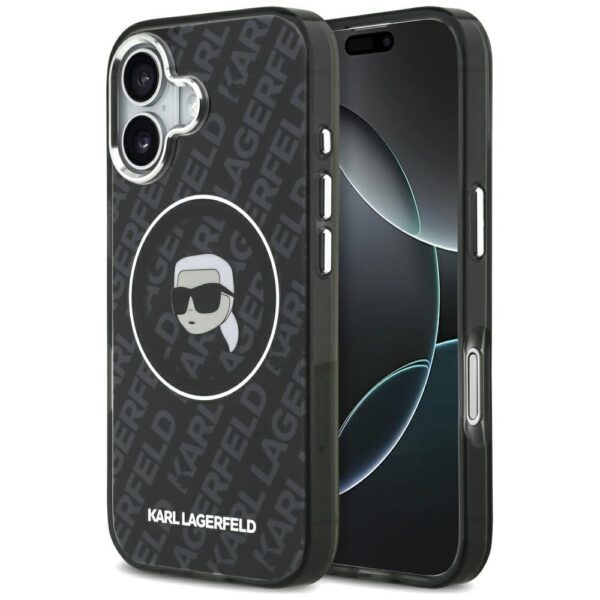199945_1 Karl Lagerfeld IML Karl Head Logo MagSafe Case for iPhone 17 - Blackeng