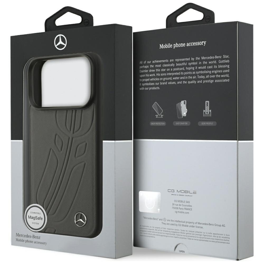 199959_8 Mercedes Leather Large Laurel Leave MagSafe Case for iPhone 17 Pro - Black and Grayeng