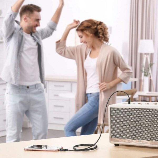 199972_7 Dudao L12S AUX cable mini jack 3.5mm 1m 3-pole stereo - blackeng