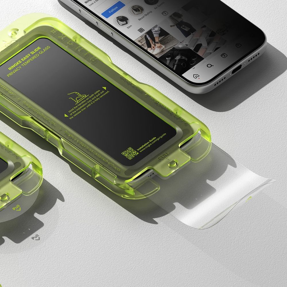 Unsupported UNICODE string Ringke Easy Slide 2-pack Privacy Glass for iPhone 17 Pro - Blackeng