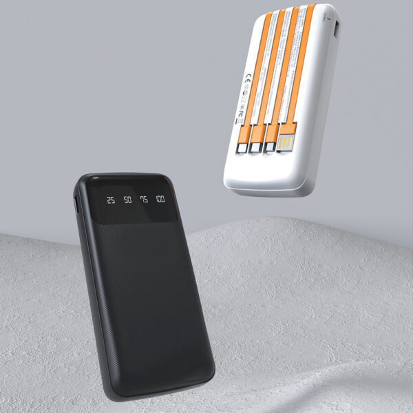 200406_5 Dudao K6Pro Universal 10000mAh Power Bank with USB Cable, USB Type C, Lightning Black (K6Pro-black)eng