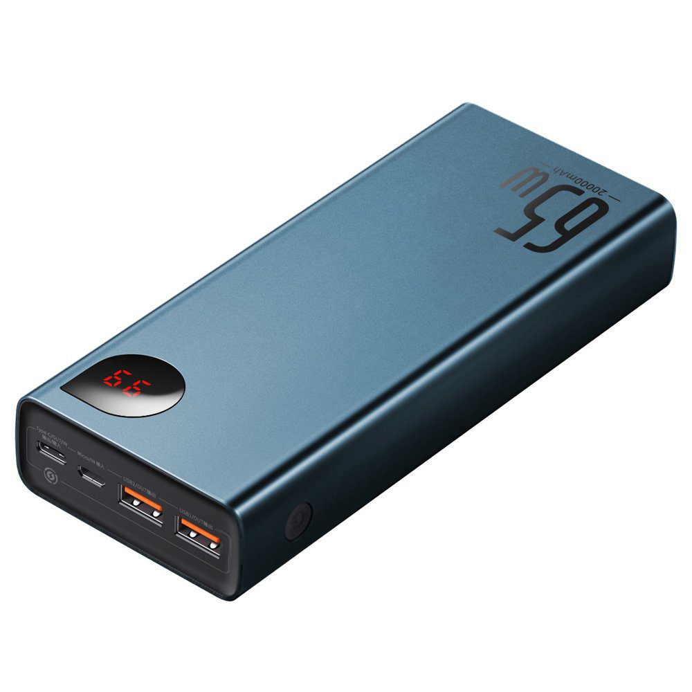 200615_1 Baseus Adaman power bank 2x USB / 1x USB Type C / 1x micro USB 20000mAh 65W Quick Charge 4.0 Power Delivery blue (PPIMDA-D03)eng