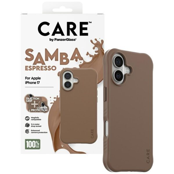 CARE by PanzerGlass Fashionable Samba MagSafe Case for iPhone 17 - Browneng