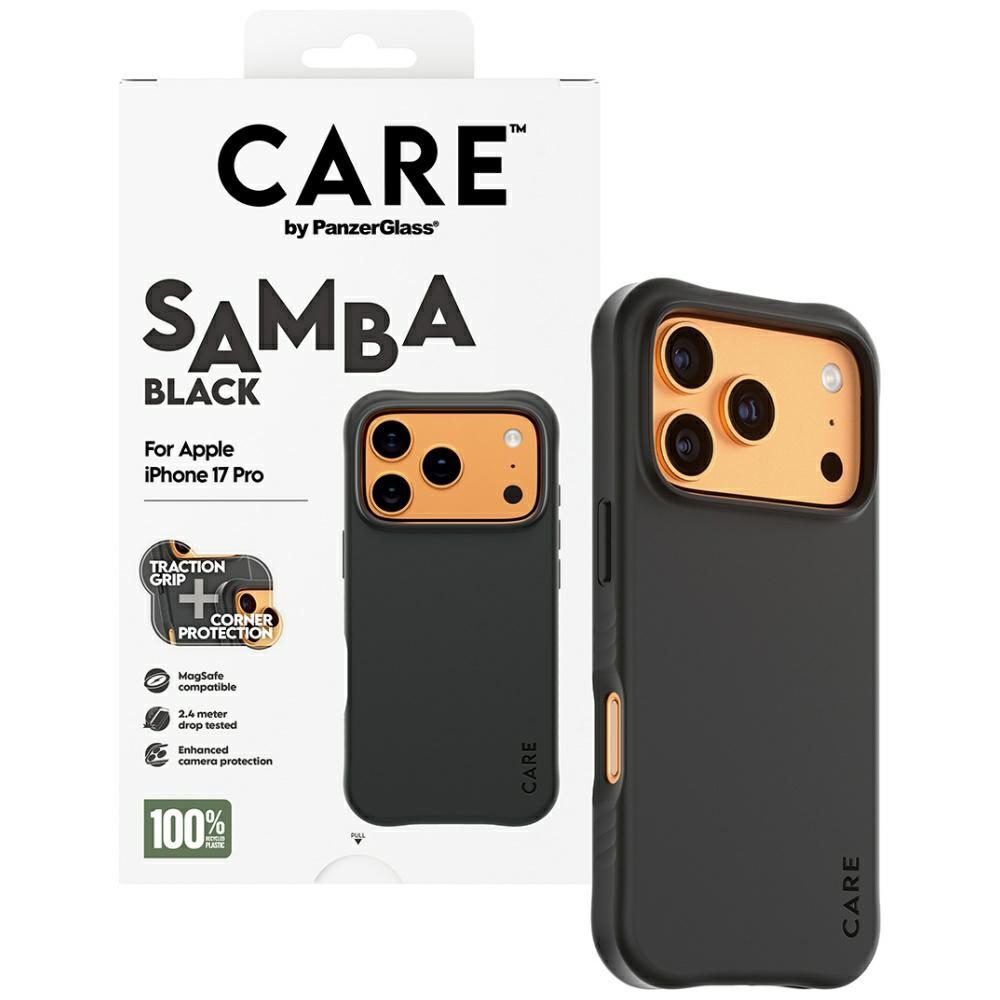 200649_4 CARE by PanzerGlass Fashionable Samba MagSafe Case for iPhone 17 Pro - Blackeng