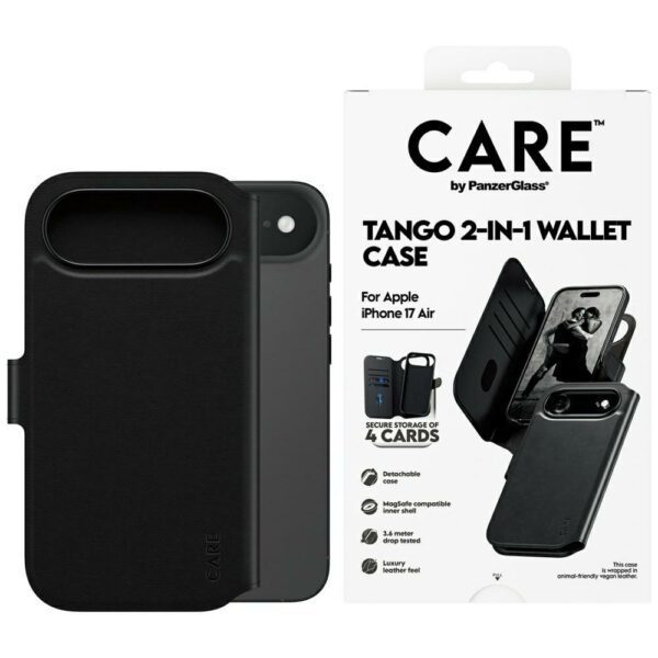 CARE by PanzerGlass Feature Tango 2in1 Wallet Case MagSafe for iPhone Air - Blackeng