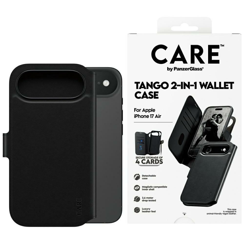 CARE by PanzerGlass Feature Tango 2in1 Wallet Case MagSafe for iPhone Air - Blackeng
