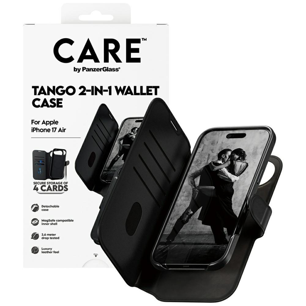 CARE by PanzerGlass Feature Tango 2in1 Wallet Case MagSafe for iPhone Air - Blackeng