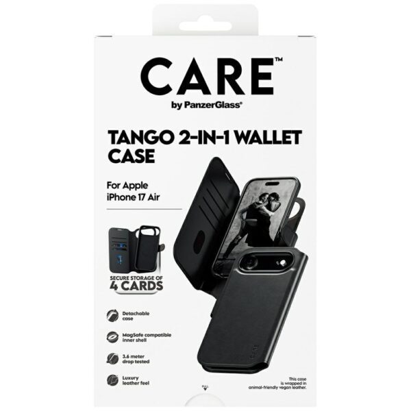 CARE by PanzerGlass Feature Tango 2in1 Wallet Case MagSafe for iPhone Air - Blackeng