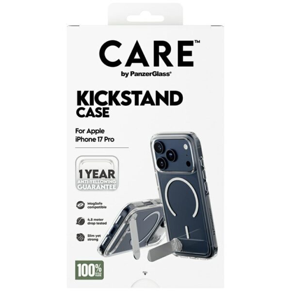 200676_5 CARE by PanzerGlass Feature Case w. Kickstand MagSafe for iPhone 17 Pro - Cleareng