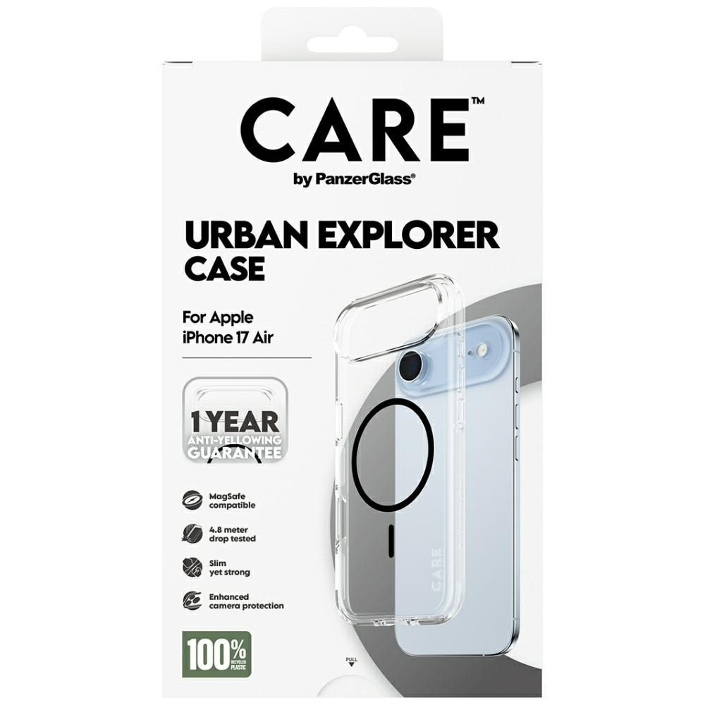 CARE by PanzerGlass Flagship Urban Explorer Case w. Black MagSafe for iPhone Air - Transparenteng