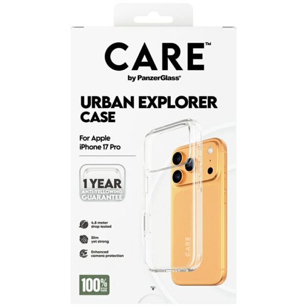CARE by PanzerGlass Flagship Urban Explorer Case w. Clear Frame for iPhone 17 Pro - Transparenteng