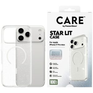 CARE by PanzerGlass Flagship Urban Explorer Case w. White MagSafe for iPhone 17 Pro Max - Clear Glittereng