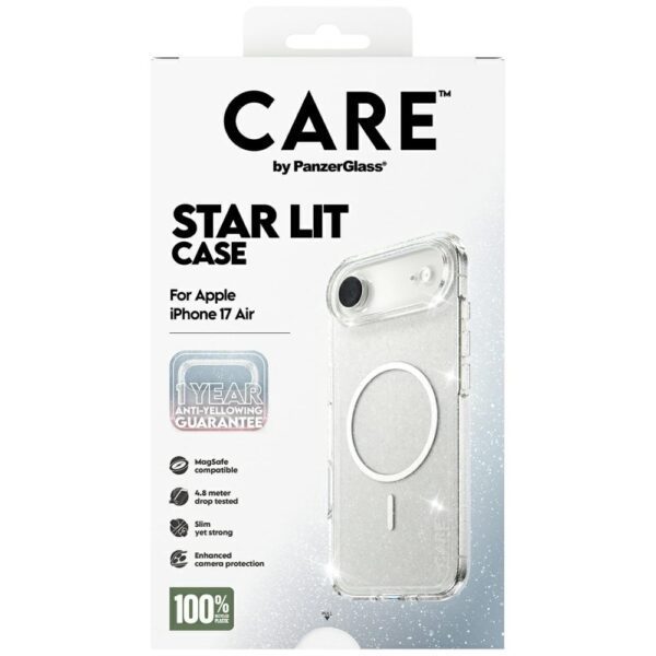 CARE by PanzerGlass Flagship Urban Explorer Case w. White MagSafe for iPhone Air - Clear Glittereng