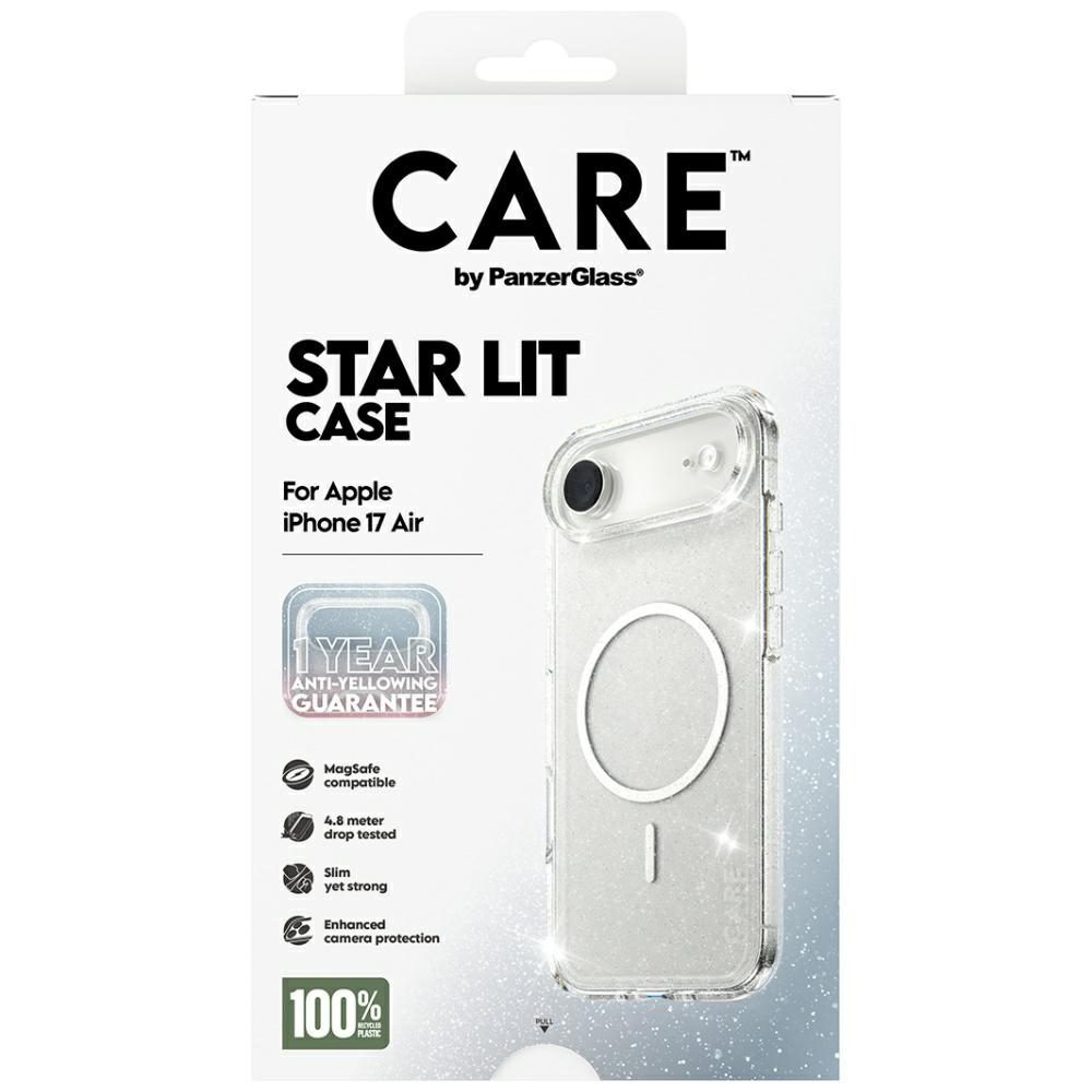 CARE by PanzerGlass Flagship Urban Explorer Case w. White MagSafe for iPhone Air - Clear Glittereng